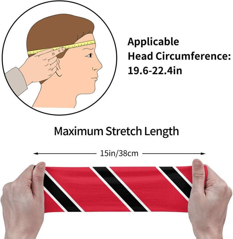 AKMCBSH National Flags Sports Sweatband Head Bands for Women Men - Moisture-Wicking Non-Slip Headband for Running Yoga Workout Fitness and Gym - Image 3